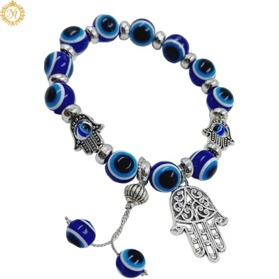 The Key House Evil Eye Bracelet with Good luck Charm For Womens