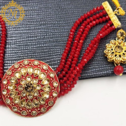 Naitikaarts Latest Choker Design Traditional Stylish Fancy Pearl Necklace Jewellery Set for Women NA-237RED