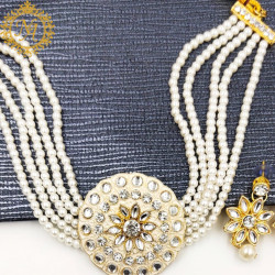 Naitikaarts Latest Choker Design Traditional Stylish Fancy Pearl Necklace Jewellery Set for Women NA-238-W